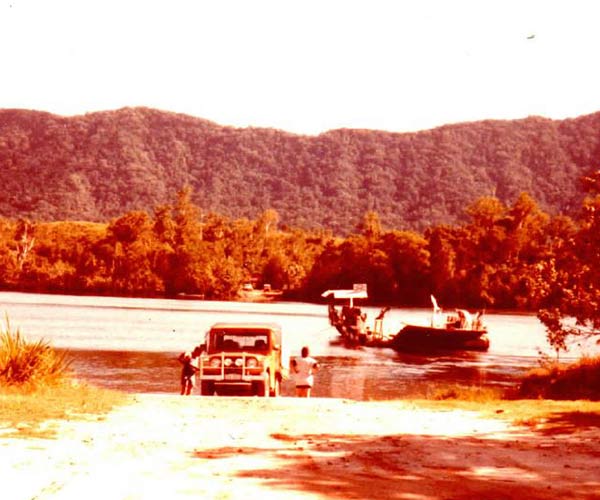 Daintree Ferry crossing in the late 1970s